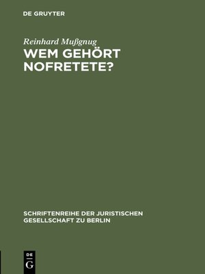 cover image of Wem gehört Nofretete?